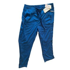 Beyond Scrubs Blue Straight Leg Scrub Pant Bottoms NWT